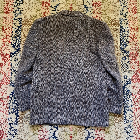 Vintage Harris Tweed Jacket Brown Wool Herringbone Blazer 41 Reg - Picture 6 of 12